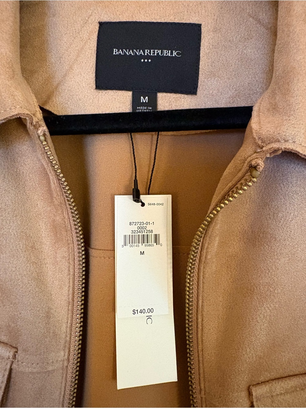 Banana Republic Factory Vegan Suede Cropped Jacket, size M, NWT - Picture 6 of 9